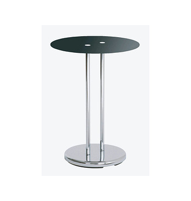 Beistelltisch 33203, 55cm (H), 40x40cm (BxT), rund, schwarz / silber Beistelltisch 33203, 55cm (H), 40x40cm (BxT), rund, schwarz / silber