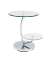 Beistelltisch 33211, 55cm (H), 52x52cm (BxT), rund, glasklar / silber