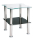 Beistelltisch 33510, 47cm (H), 40x40cm (BxT), quadratisch, schwarz / silber