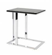 Beistelltisch 33512, 58cm (H), 54x37cm (BxT), rechteckig, schwarz / silber