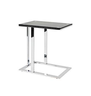 Beistelltisch 33512, 58cm (H), 54x37cm (BxT), rechteckig, schwarz / silber