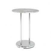 Beistelltisch 33660, 55cm (H), 40x40cm (BxT), rund, Betonoptik / silber
