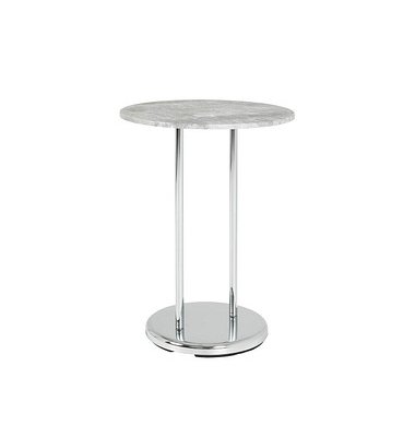 Beistelltisch 33660, 55cm (H), 40x40cm (BxT), rund, Betonoptik / silber