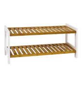 HAKU Möbel Schuhregal bambus, weiß 70,0 x 26,0 x 34,0 cm