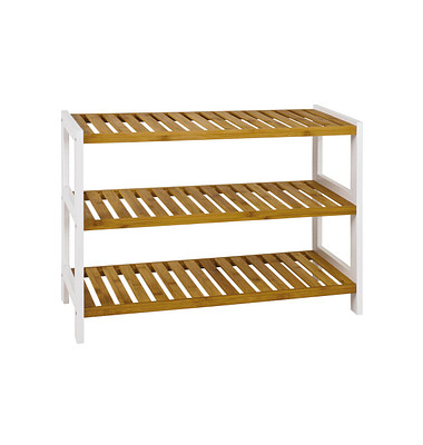 HAKU Möbel Schuhregal bambus, weiß 70,0 x 26,0 x 55,0 cm
