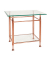 Beistelltisch 39120, 52cm (H), 58x43cm (BxT), rechteckig, glasklar / kupfer