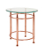 Beistelltisch 39124, 52cm (H), 50x50cm (BxT), rund, glasklar / kupfer
