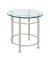 Beistelltisch 39824, 52cm (H), 50x50cm (BxT), rund, glasklar / silber