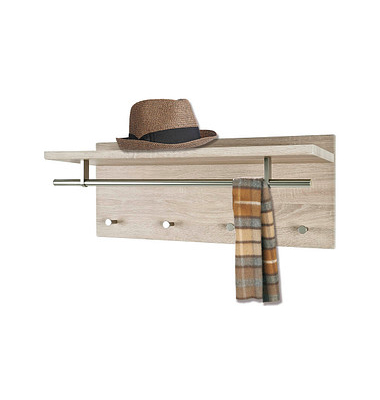 HAKU Möbel Wandgarderobe 42017 braun Holz 4 Haken 75,0 x 30,0 cm