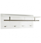 HAKU Möbel Wandgarderobe 42317 weiß Holz 4 Haken 75,0 x 30,0 cm