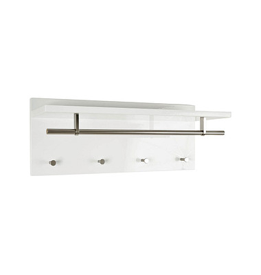 HAKU Möbel Wandgarderobe 42317 weiß Holz 4 Haken 75,0 x 30,0 cm