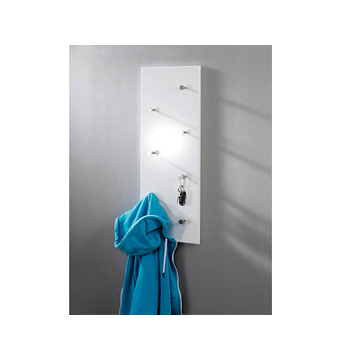 HAKU Möbel Wandgarderobe 42390 weiß Holz 7 Haken 80,0 x 30,0 cm