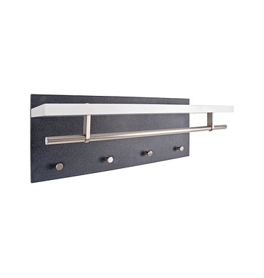 HAKU Möbel Wandgarderobe 42517 weiß Holz 4 Haken 75,0 x 30,0 cm