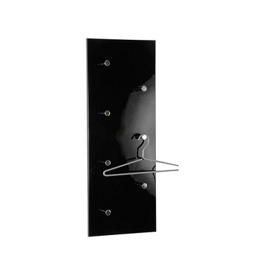 HAKU Möbel Wandgarderobe 42590 schwarz Holz 7 Haken 80,0 x 30,0 cm