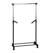 HAKU Möbel Rollgarderobe 44534 schwarz Metall 81,0 x 100,0-177,0 cm