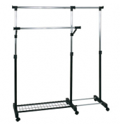 HAKU Möbel Rollgarderobe 44545 silber Metall 94,0-160,0 x 103,0-170,0 cm