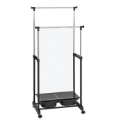 HAKU Möbel Rollgarderobe 44577 silber Metall 71,0 x 105,0-160,0 cm