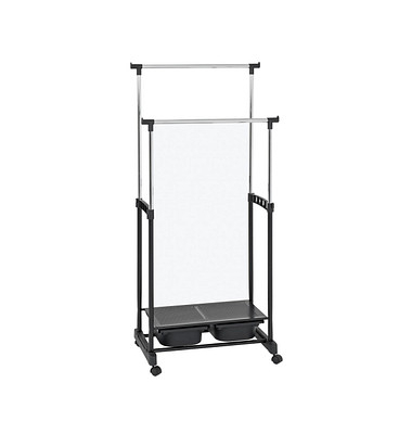 HAKU Möbel Rollgarderobe 44577 silber Metall 71,0 x 105,0-160,0 cm HAKU Möbel Rollgarderobe 44577 silber Metall 71,0 x 105,0-160,0 cm
