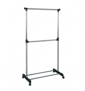 HAKU Möbel Rollgarderobe 44708 silber Metall 90,0 x 120,0-210,0 cm