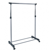 HAKU Möbel Rollgarderobe 44731 silber Metall 90,0 x 95,0-170,0 cm