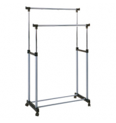 HAKU Möbel Rollgarderobe 44732 silber Metall 95,0 x 95,0-170,0 cm