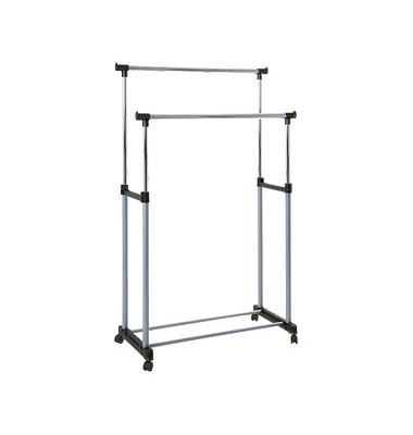 HAKU Möbel Rollgarderobe 44732 silber Metall 95,0 x 95,0-170,0 cm HAKU Möbel Rollgarderobe 44732 silber Metall 95,0 x 95,0-170,0 cm