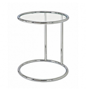 Beistelltisch 64235, 55cm (H), 45x45cm (BxT), rund, glasklar / silber