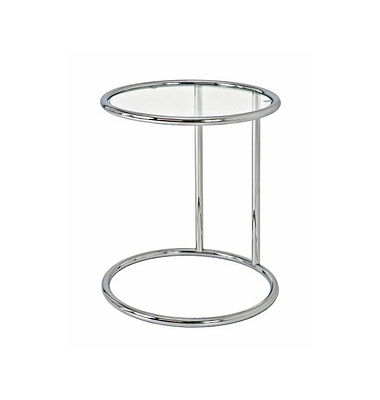 Beistelltisch 64235, 55cm (H), 45x45cm (BxT), rund, glasklar / silber