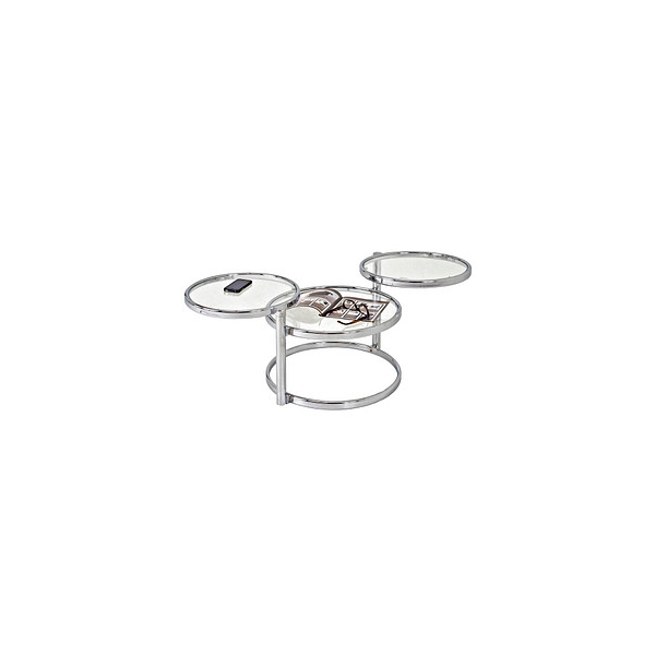 4001070648303 - Couchtisch 43cm (H) 58-140x50cm (BxT) rund transparent chrom 4001070648303 HAKU Möbel 4001070648303 - Couchtisch 43cm (H) 58-140x50cm (BxT) rund transparent chrom 4001070648303 HAKU Möbel