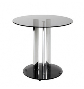 Beistelltisch 87167, 57cm (H), 59x59cm (BxT), rund, grau / silber