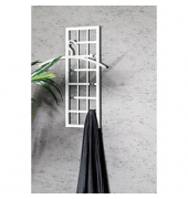 HAKU Möbel Wandgarderobe 89399 weiß Metall 5 Haken 60,0 x 22,0 cm