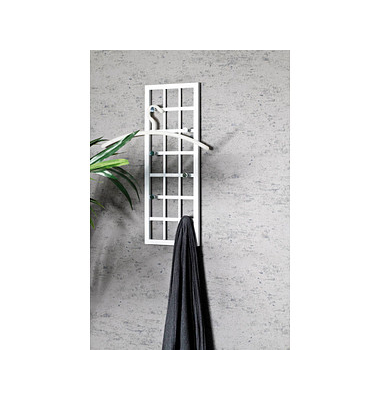 HAKU Möbel Wandgarderobe 89399 weiß Metall 5 Haken 60,0 x 22,0 cm