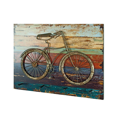 HAKU Möbel Wandgarderobe 89951 Motiv Holz 4 Haken 53,0 x 40,0 cm