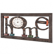HAKU Möbel Wandgarderobe 89959 Motiv Holz 5 Haken 70,0 x 35,0 cm