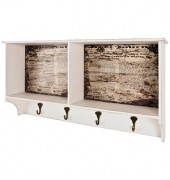 HAKU Möbel Wandgarderobe 89961 Motiv Holz 4 Haken 65,0 x 40,0 cm