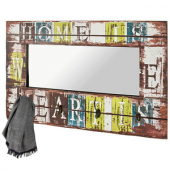 HAKU Möbel Wandgarderobe 89992 Motiv Holz 4 Haken 80,0 x 52,0 cm