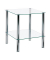 Beistelltisch 90238, 47cm (H), 39x39cm (BxT), rechteckig, transparent / chrom