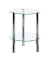 Beistelltisch 90243, 47cm (H), 35x35cm (BxT), rund, transparent / chrom