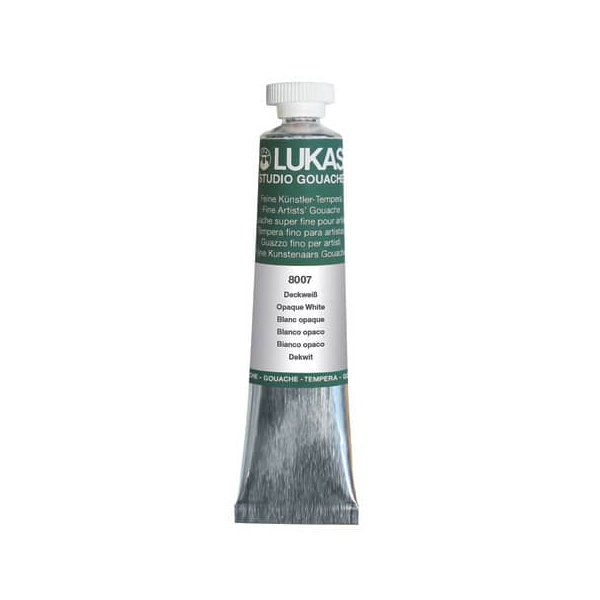 6 Stück Lukas Gouachefarbe STUDIO - 20 ml, Deckweiss 4001128050393 LUKAS 20 Milliliter