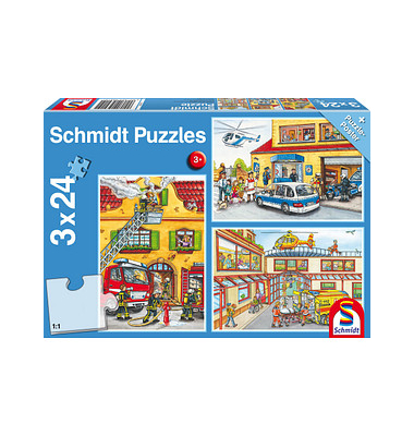 Schmidt Feuerwehr & Polizei Puzzle 3x 24 Teile Schmidt Feuerwehr & Polizei Puzzle 3x 24 Teile