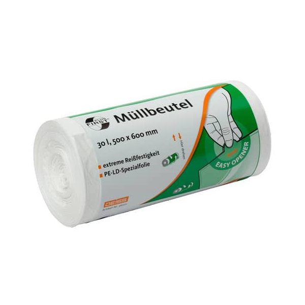4001553710114 - DEISS FIRST PLUS Abfallbeutel 30 Liter weiss ca 360 g Rolle Lebensmittelechtes 1A-Material Maße (B x L) 500 x 600 mm 1 Rolle = 50 Säcke 4001553710114 - DEISS FIRST PLUS Abfallbeutel 30 Liter weiss ca 360 g Rolle Lebensmittelechtes 1A-Material Maße (B x L) 500 x 600 mm 1 Rolle = 50 Säcke