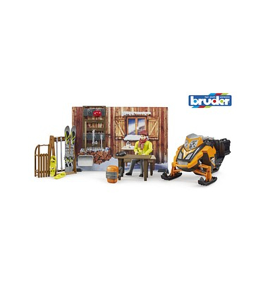 bruder bworld Berghütte mit Snowmobil Spielzeugauto bruder bworld Berghütte mit Snowmobil Spielzeugauto