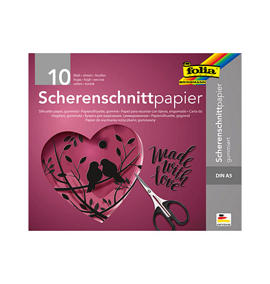 Scherenschnittpapier gummiert schwarz 105 gqm