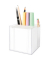 Zettelbox 9906, mit Stiftehalter, 50x90mm, inkl. Stiftehalter, transparent, Kunststoff