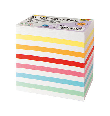 Zettelbox 9905/E, 50x90mm, inkl. Stiftehalter, farbig sortiert, Kunststoff