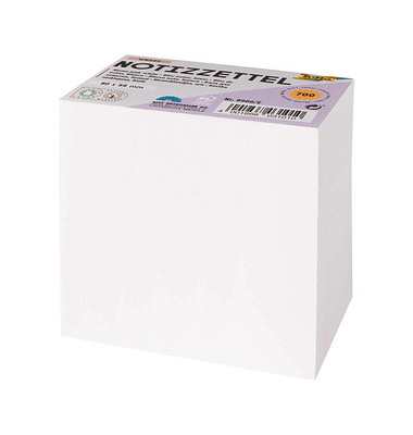 Zettelklotz 9906/E, 55x90mm, lose, weiß, Papier, 700 Blatt