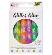 Glitterkleber 576 Glitter Glue SPIRAL NEON, 6x 10,5ml, permanent