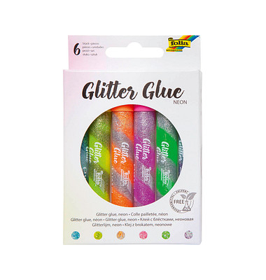 Glitterkleber 576 Glitter Glue SPIRAL NEON, 6x 10,5ml, permanent