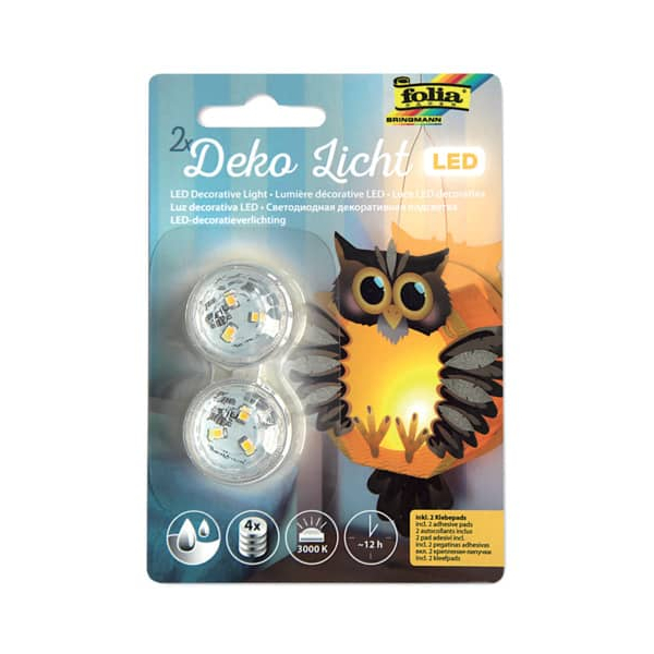Folia Teelicht LED - 2 Stück wasserdicht inkl. 4 Batterien.