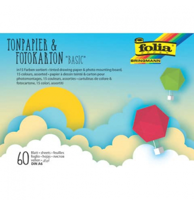 Fotokarton 6602 Block Basic, farbig sortiert, A6, 130/300g